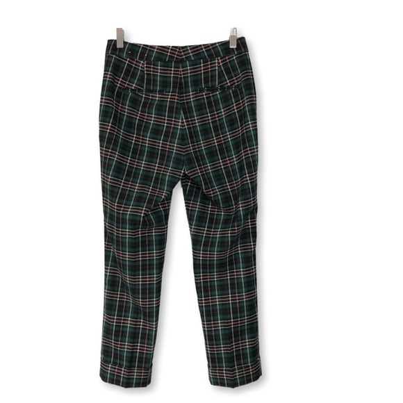 Ann Taylor Green Pink Plaid High Waist Ankle Pants 0 Petite - Picture 3 of 15